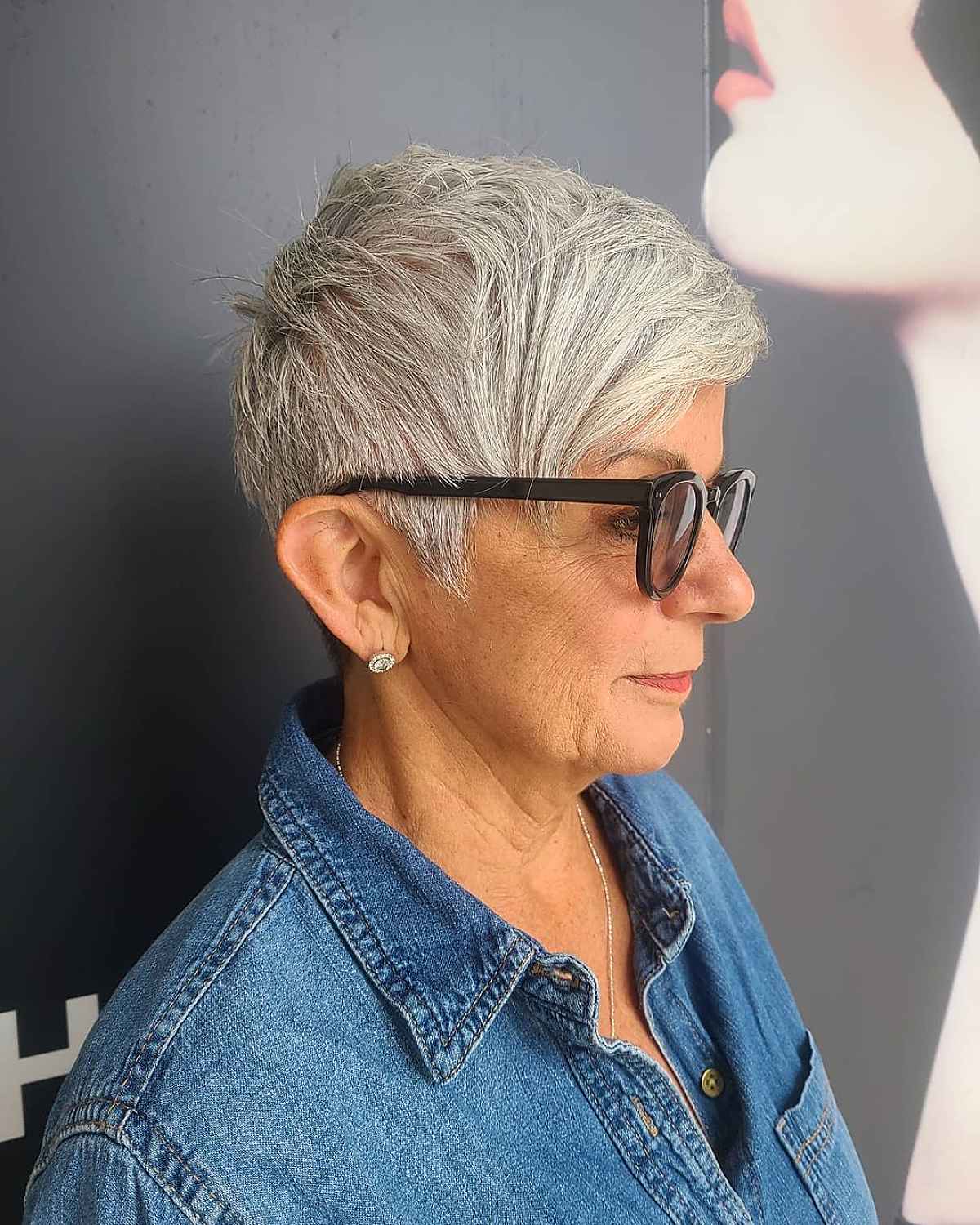 tapered cut for round frames for women 60 and up