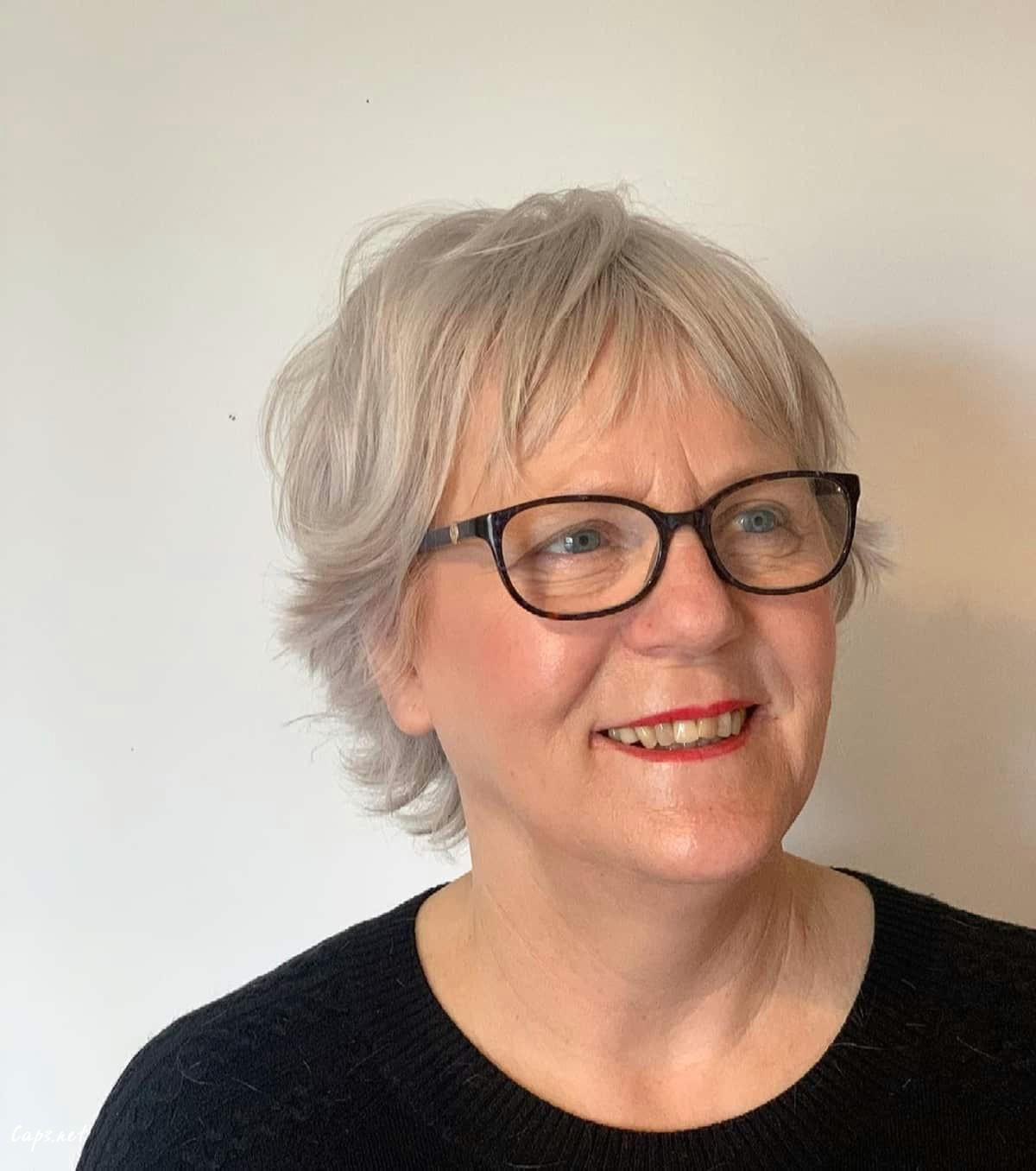 choppy silver pixie for women over 60