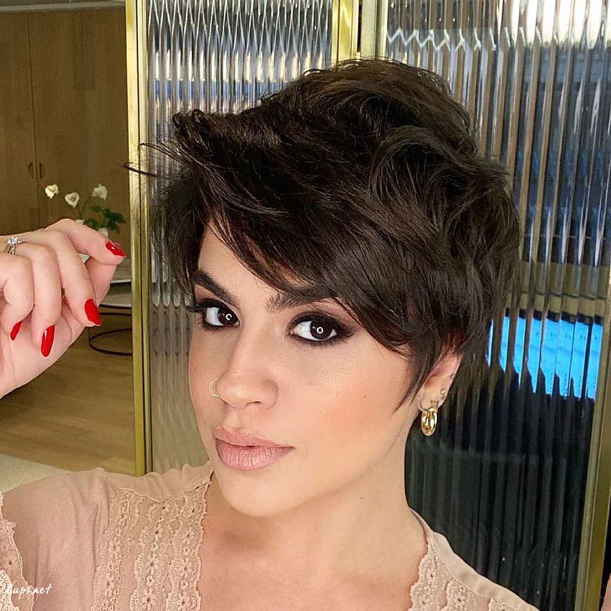 layered pixie cut for thick hair