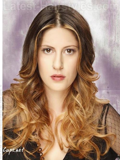 long ombre highlights free flowing waves
