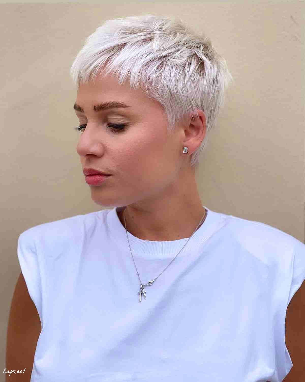 platinum pixie cut and color