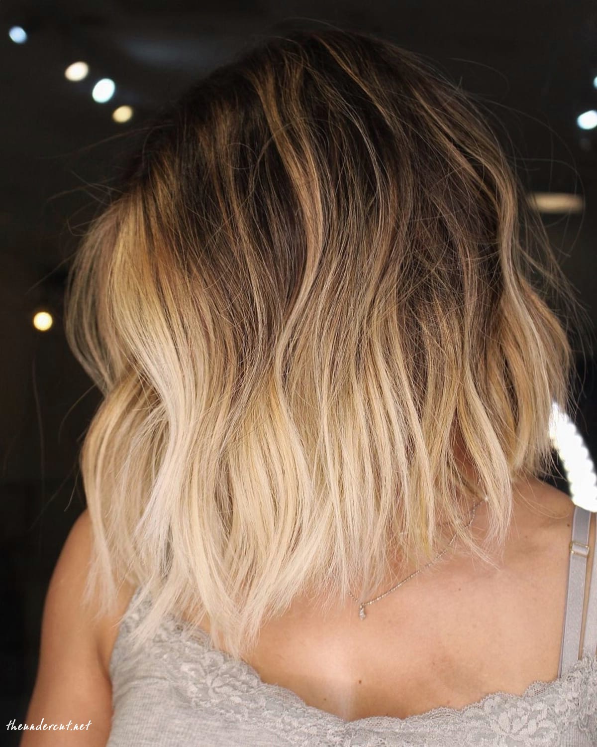 shaggy and messy bob with ombre