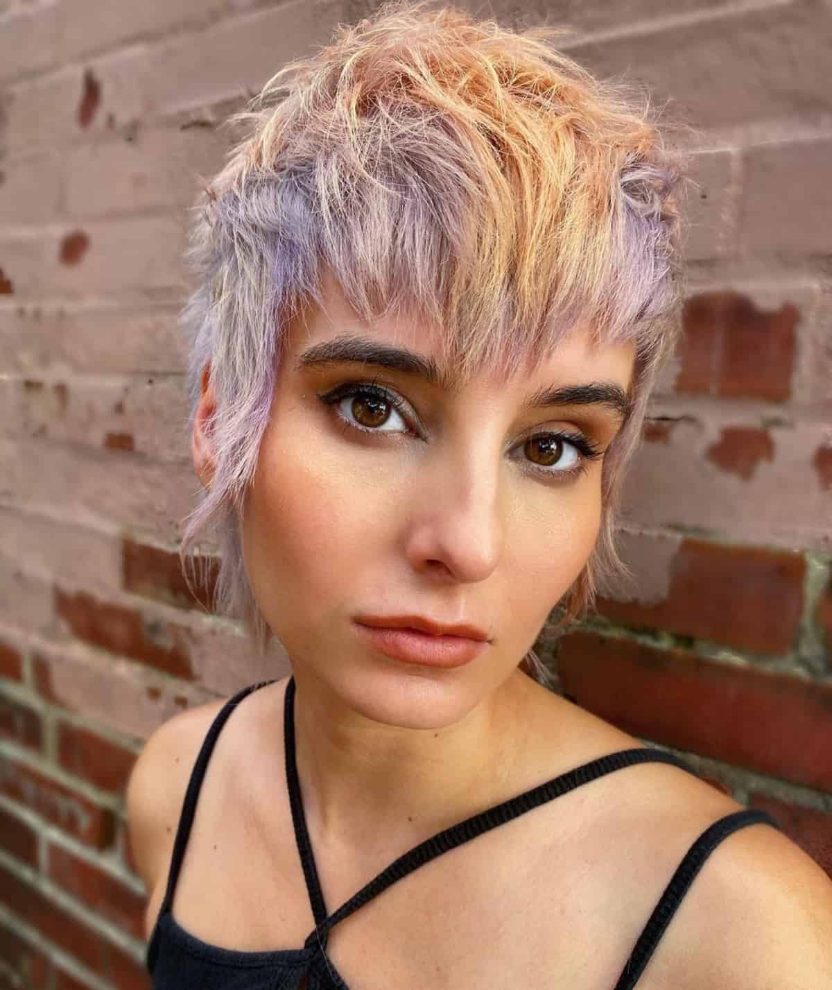 shaggy pastel pixie cut