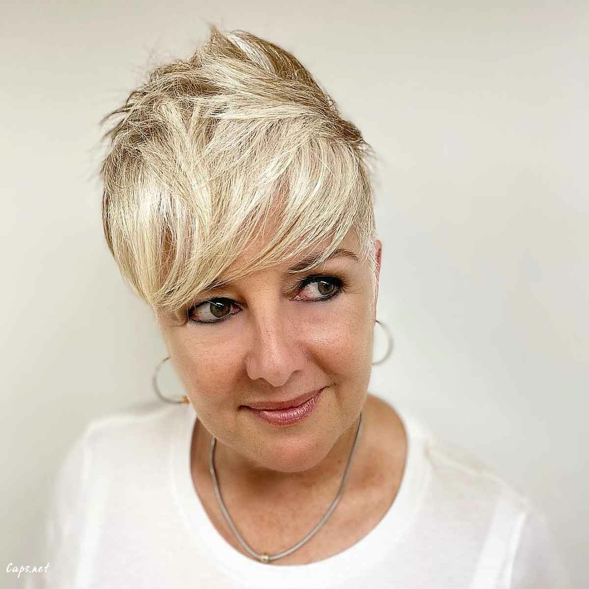short messy pixie for older women