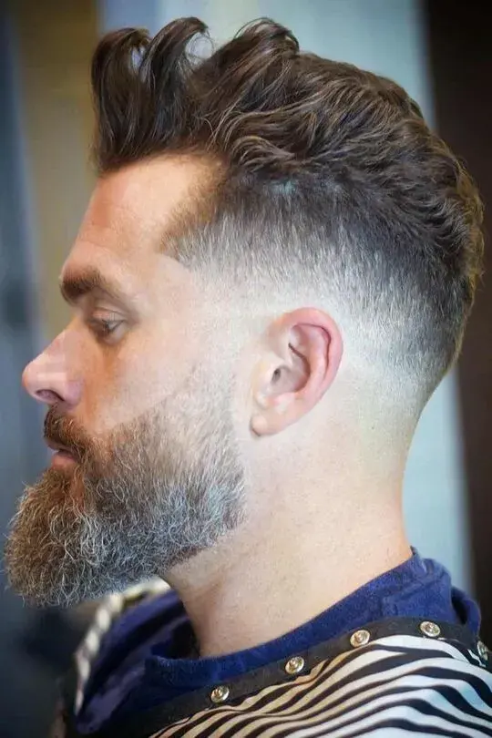 Flowy Swept Back Fade With Taper