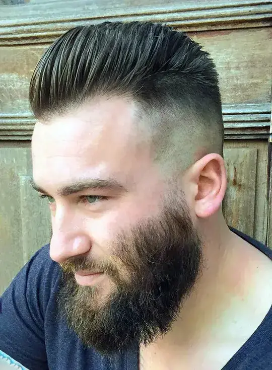 Parted Brush Up Low Fade Haircut Taper 3