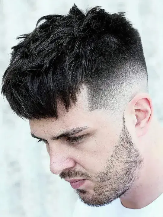 Parted Brush Up Low Fade Haircut Taper 5