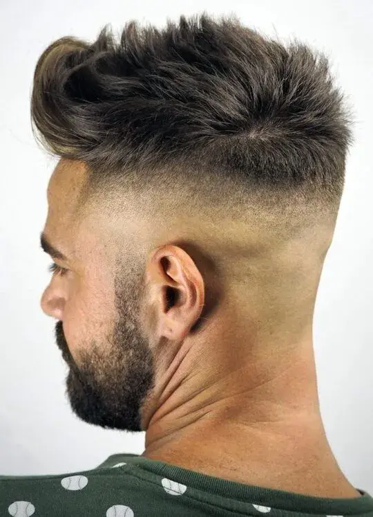 Parted Brush Up Low Fade Haircut Taper 6