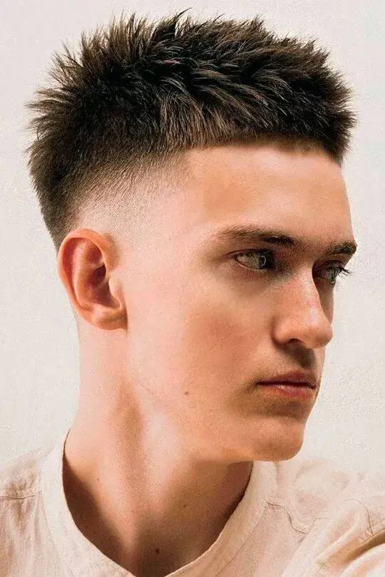Spiky Hair Taper Fade Hairstyle