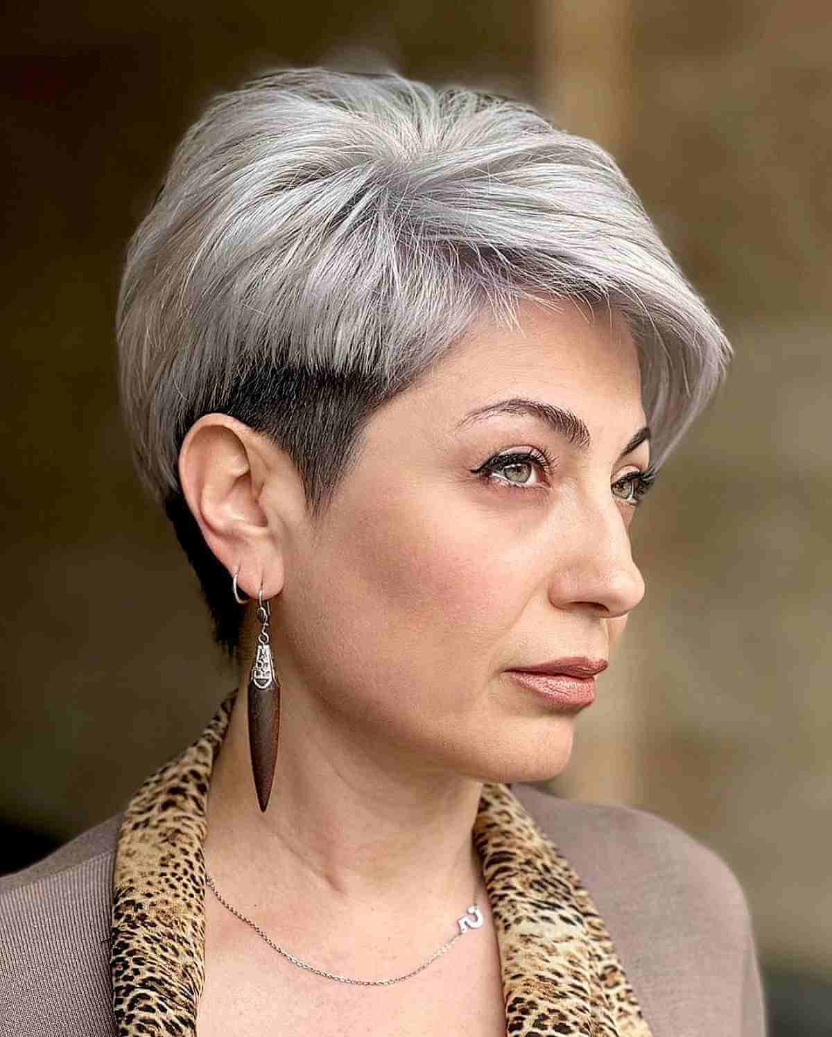 ash blonde pixie undercut