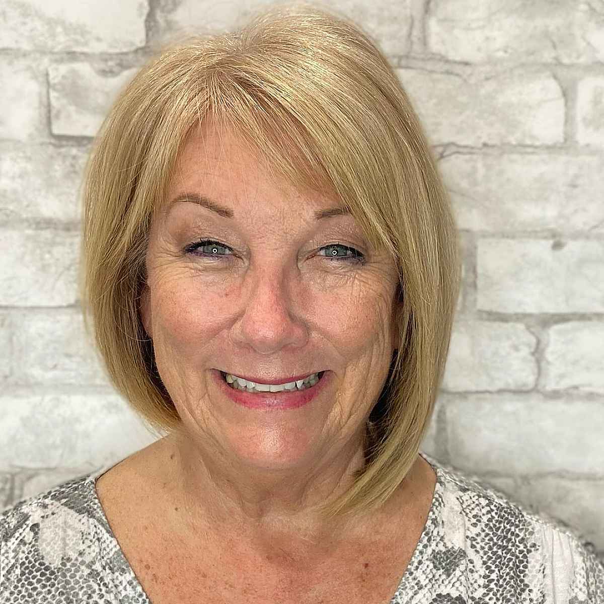 asymmetrical bob for older women over 60