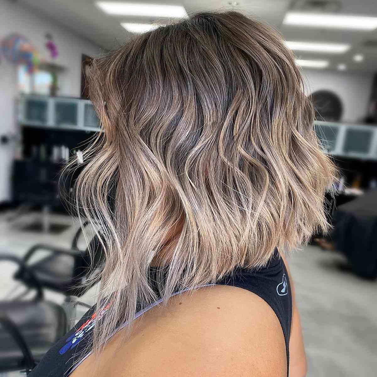 blunt lob cut hairstyle for women