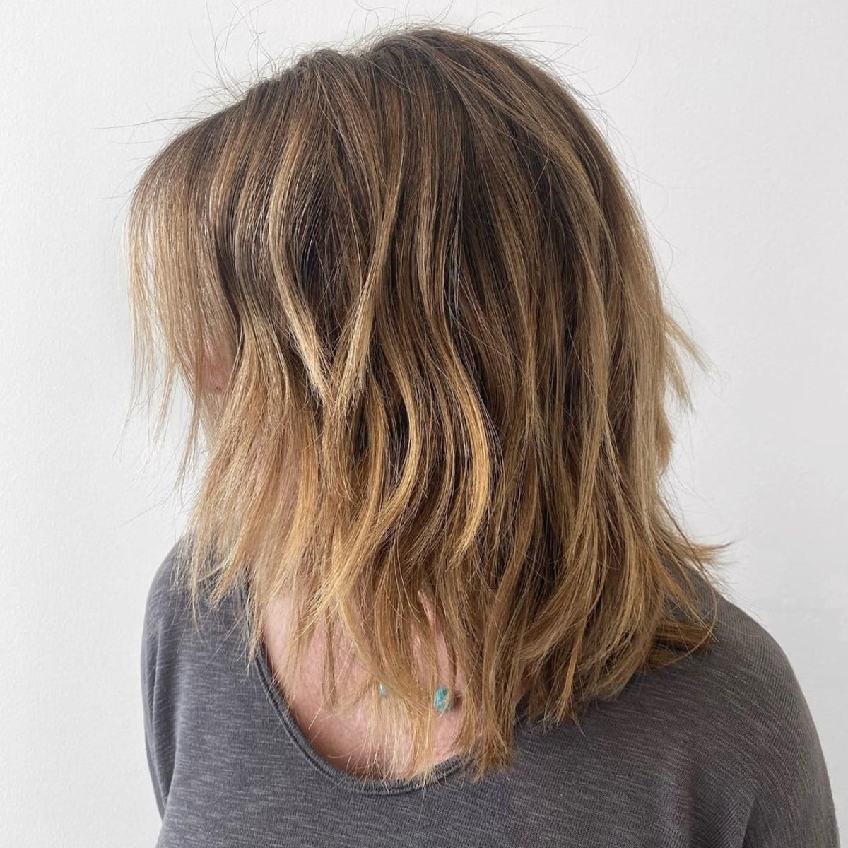 choppy layered long bob