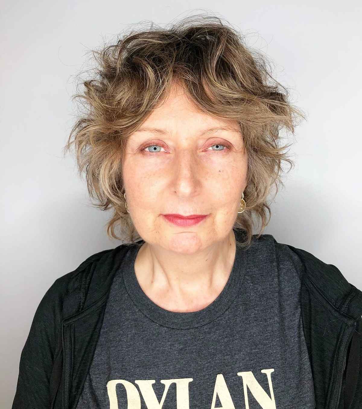 curly shag for older women with short hair