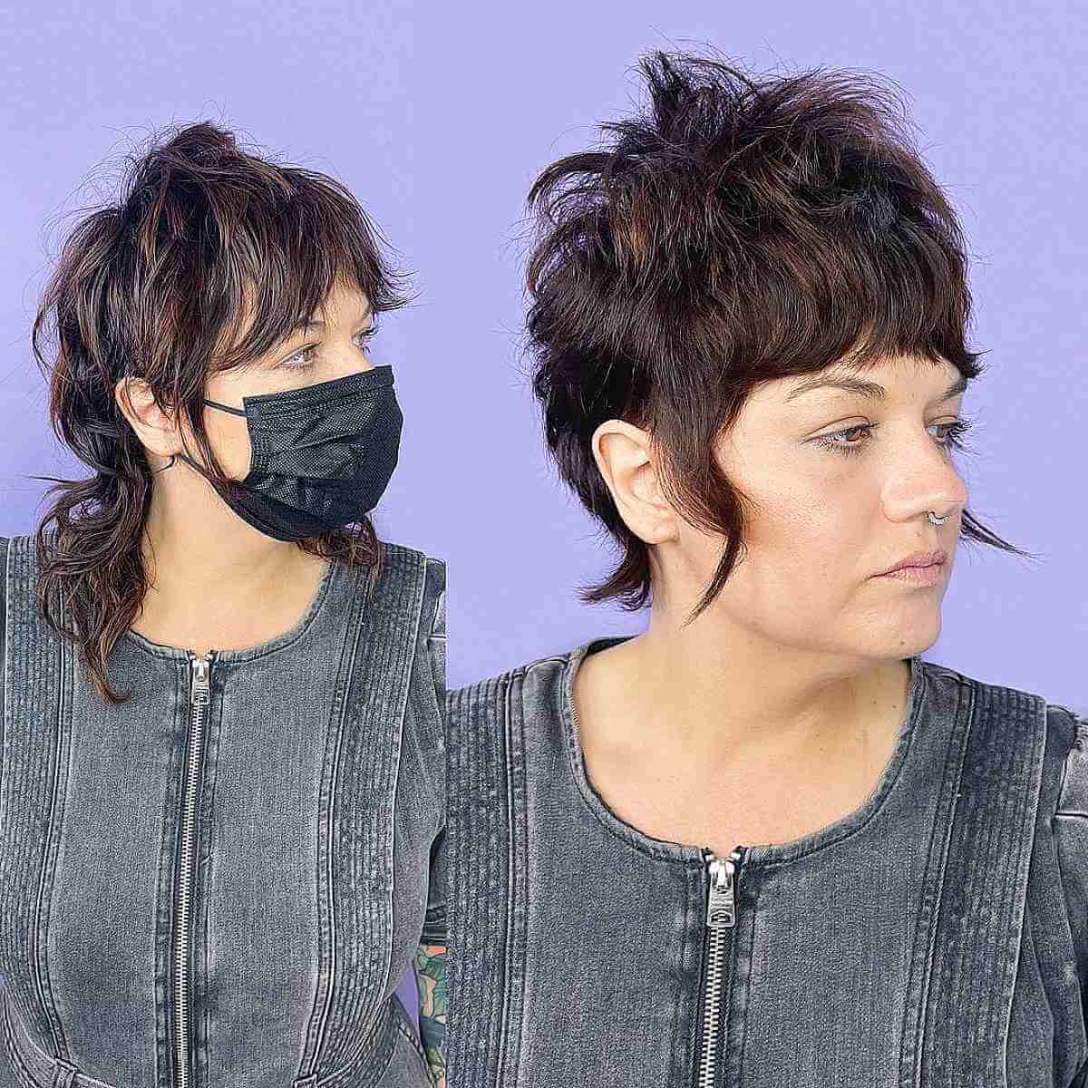 disconnected pixie mullet with face framing pieces for forty year olds