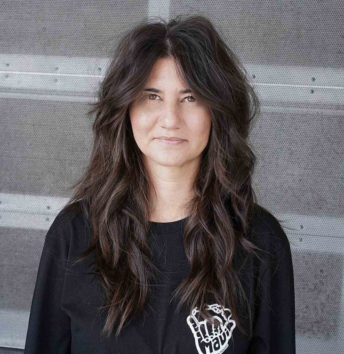 fluffy and textured long shag for ladies over forty