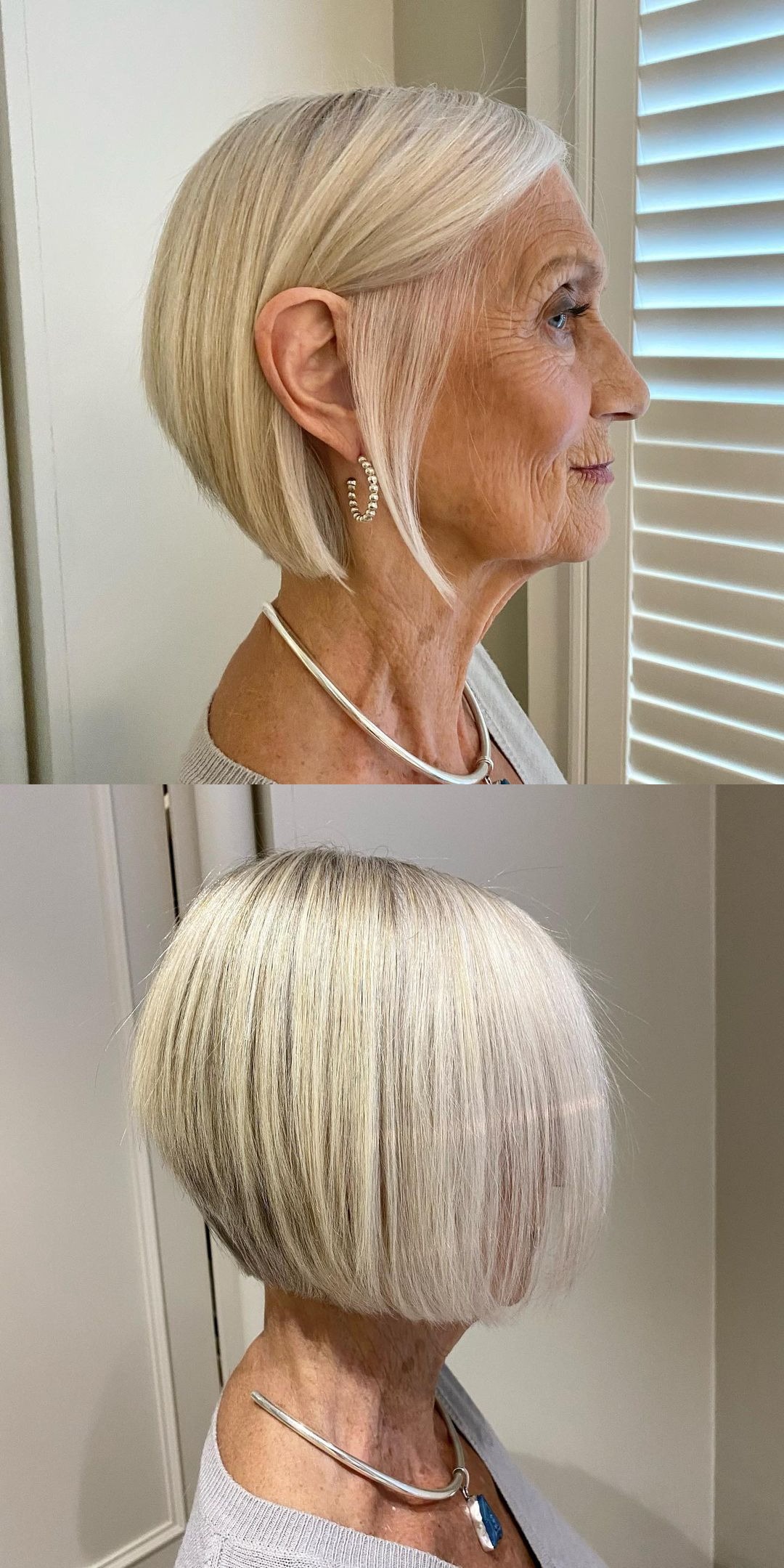graduated haircut for fine hair on a woman over sixty years old