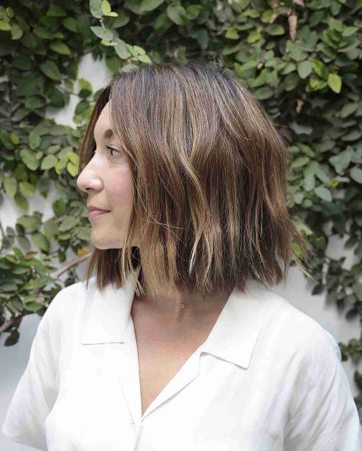 lived in balayage choppy lob