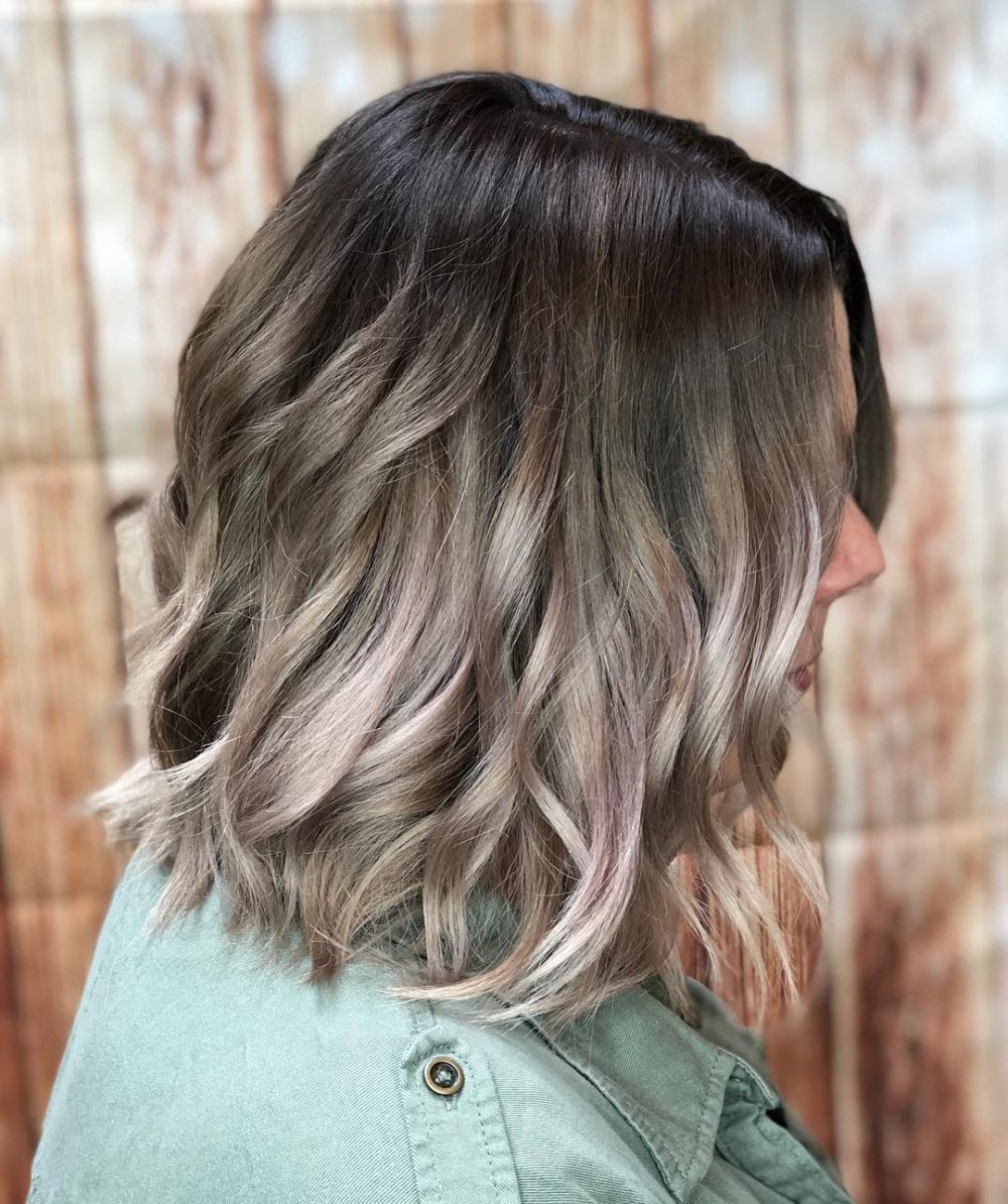 lob with platinum ombre