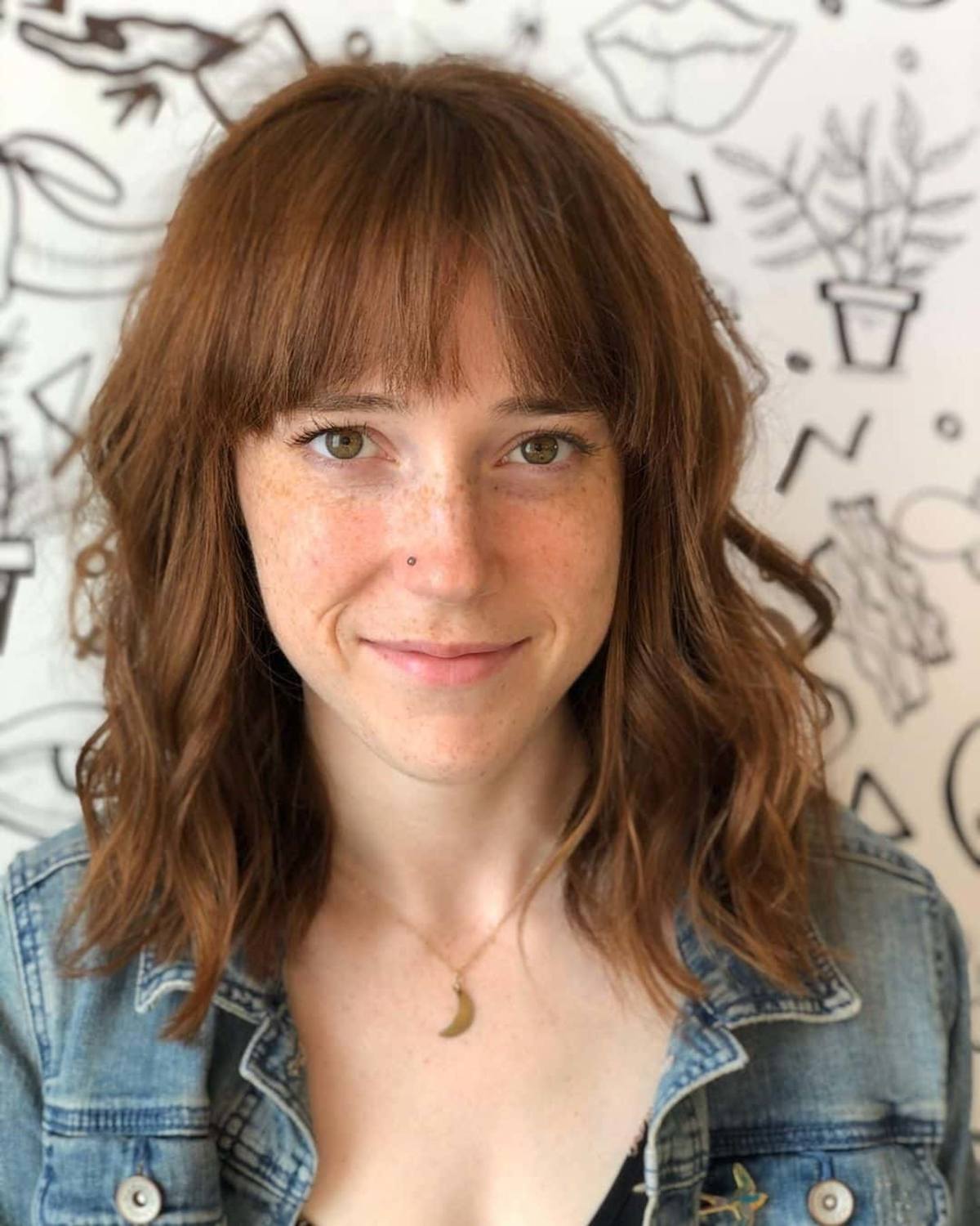 long choppy bob with bangs