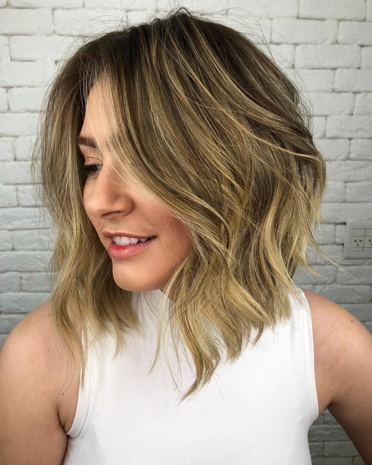 long inverted choppy bob
