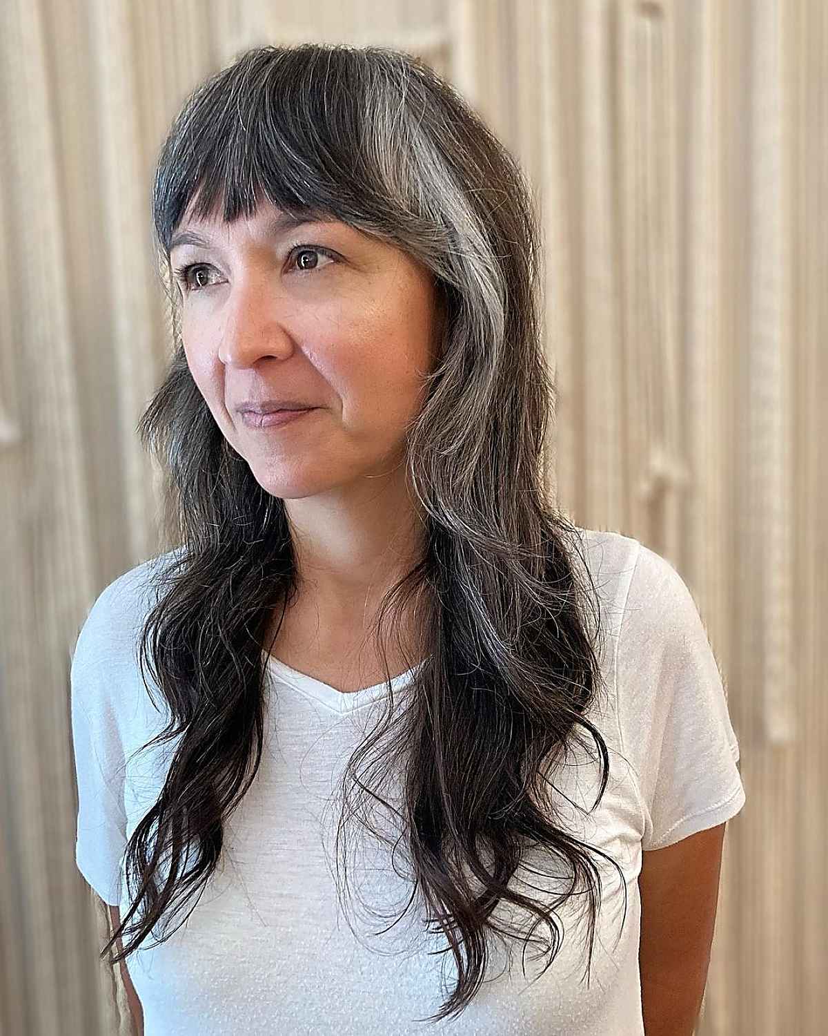 long shag cut for a 60 year old woman
