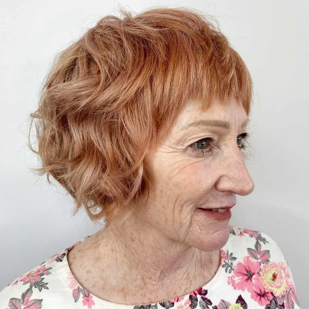 low maintenance shaggy bob for 60 year olds 1