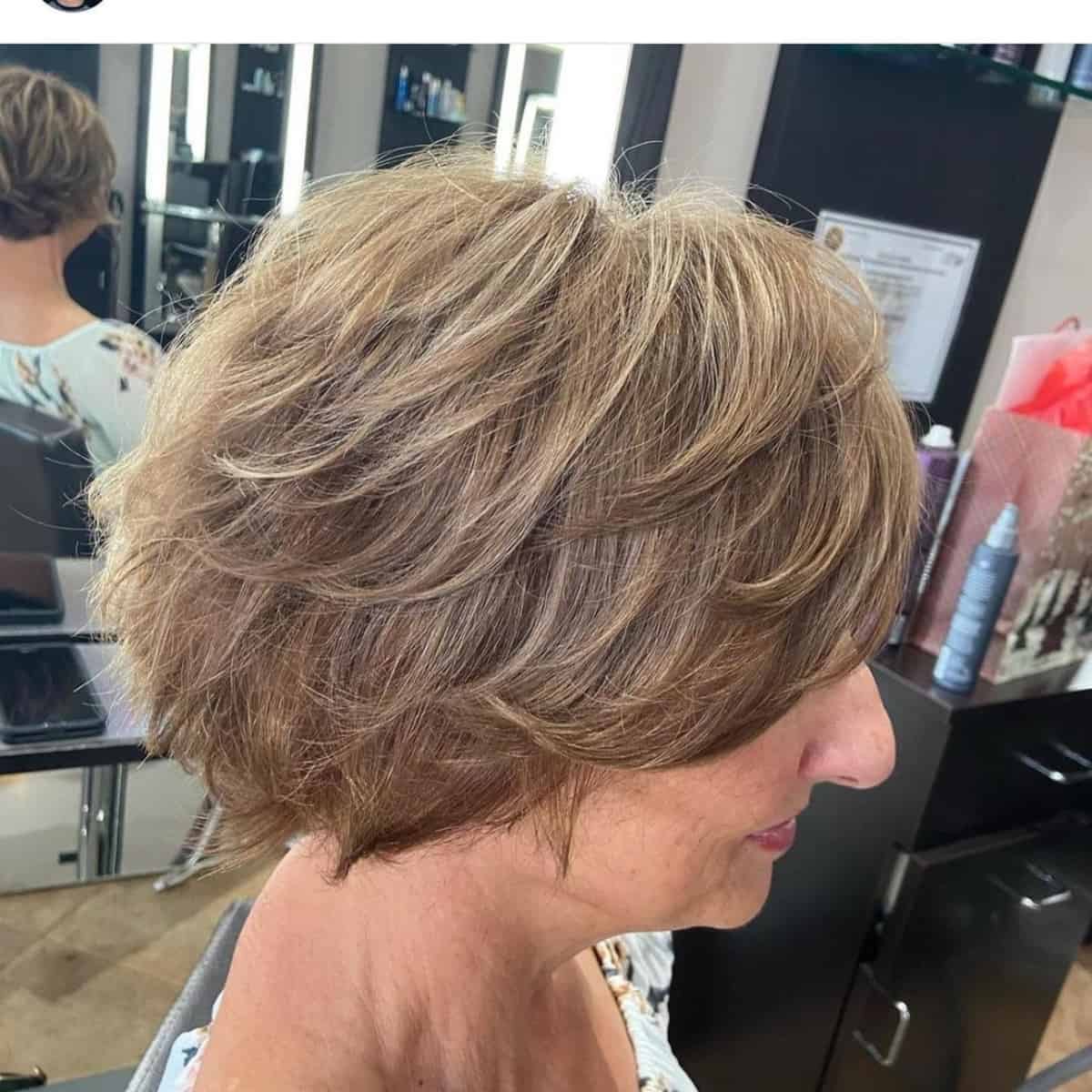 low maintenance shaggy bob for women over 60