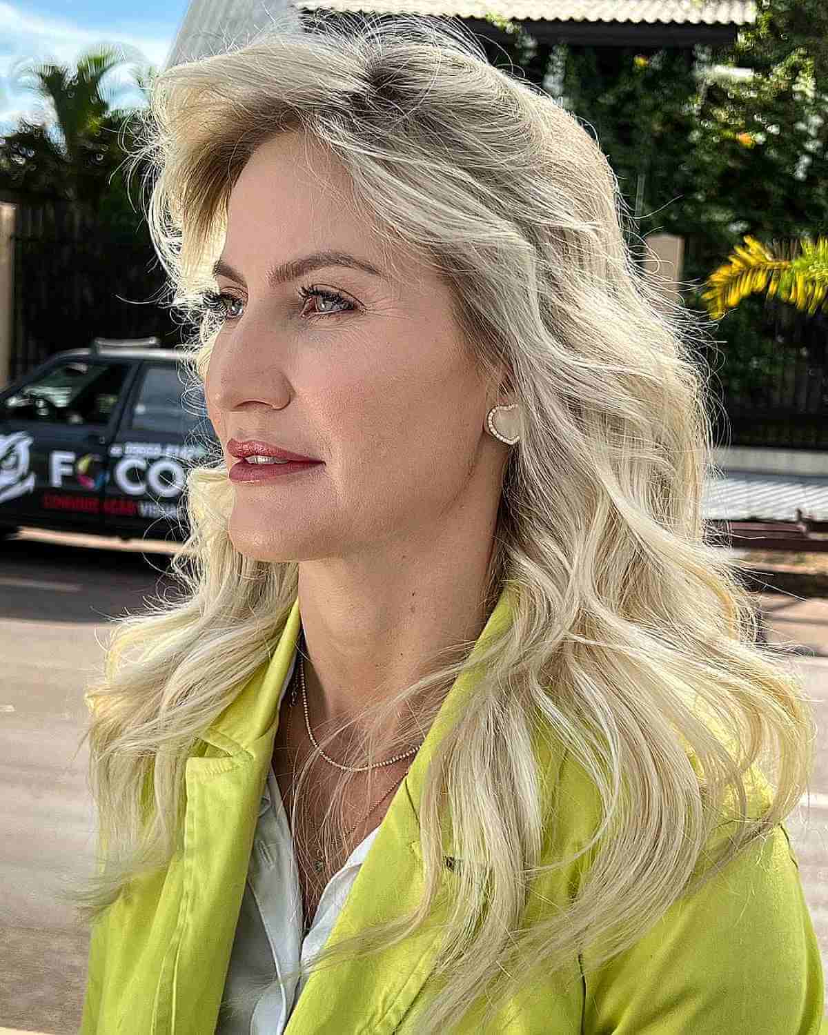 medium to long hair with soft waves for forty year olds