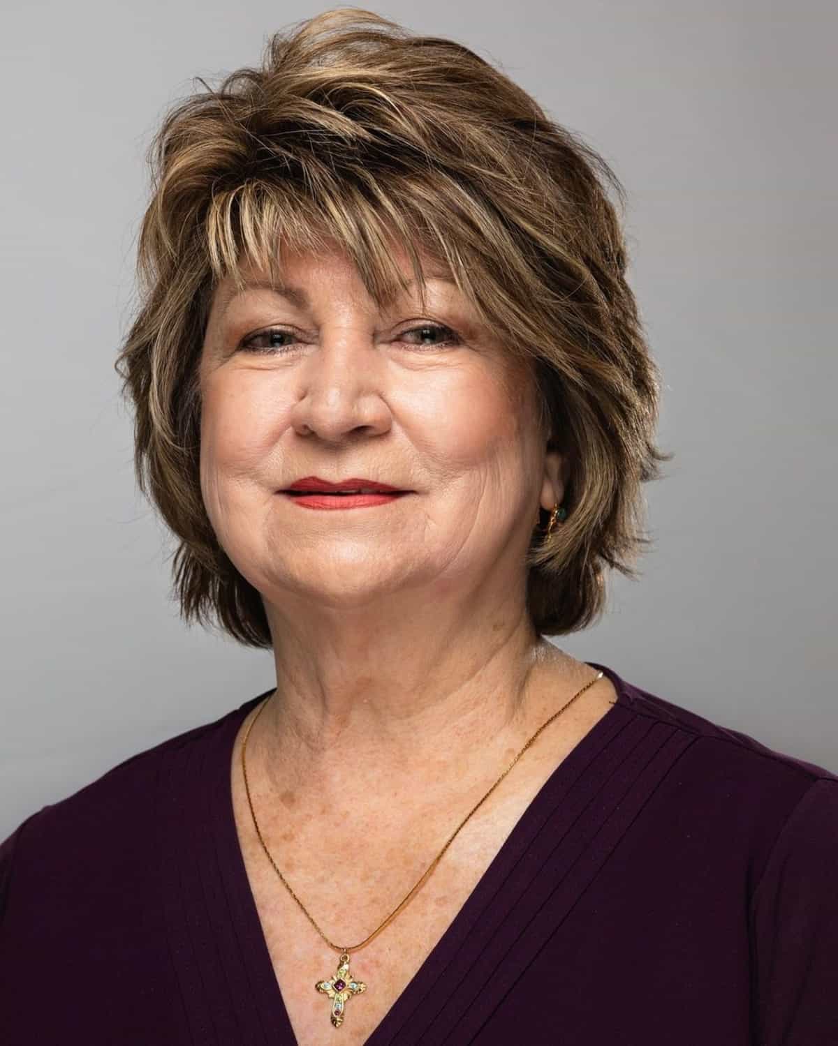 shaggy bob for senior women