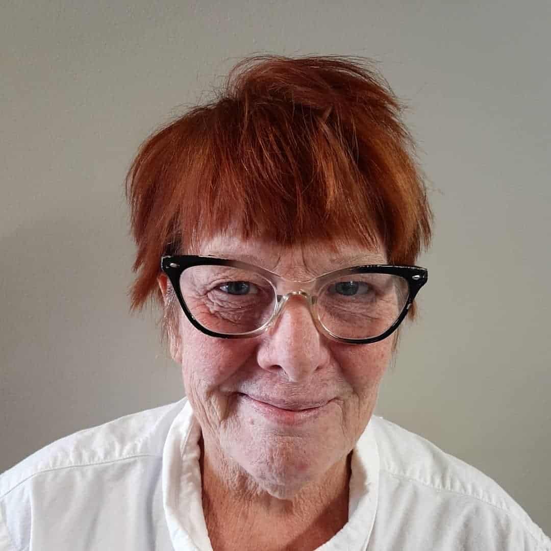 shaggy short cut for thick hair for older ladies over 60