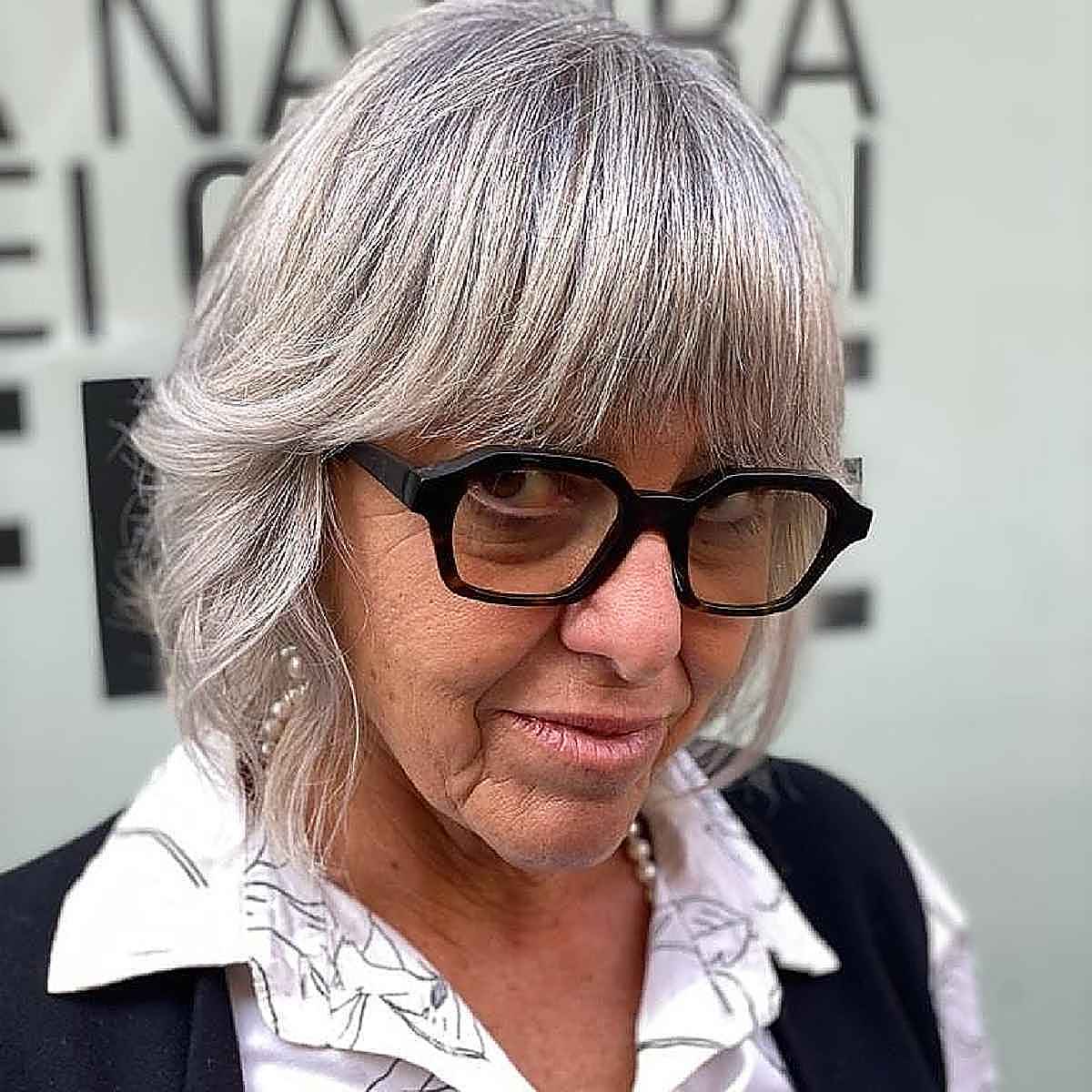 short bob with bangs for women in their sixties