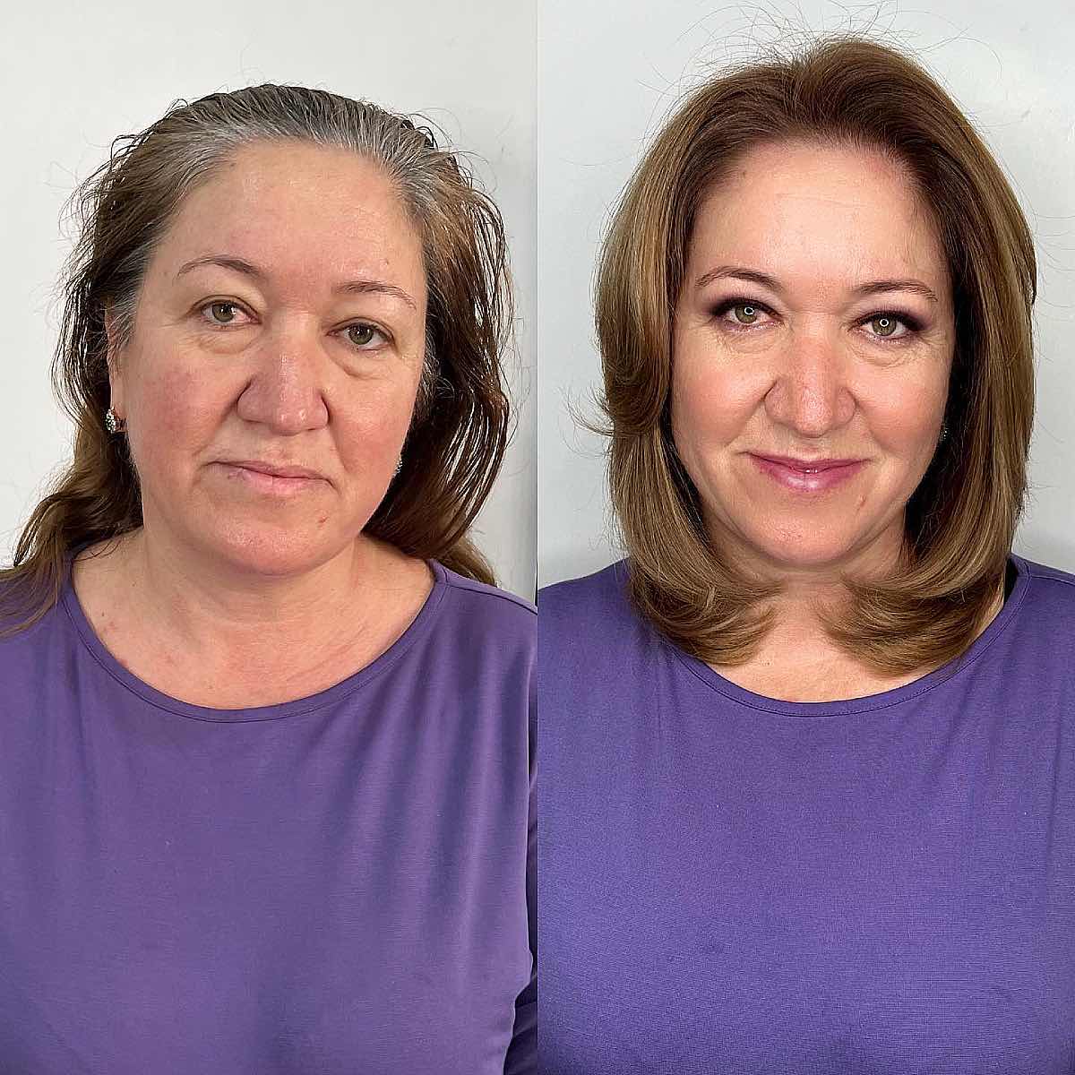 sleek bob with curled ends for ladies 60 and up 1