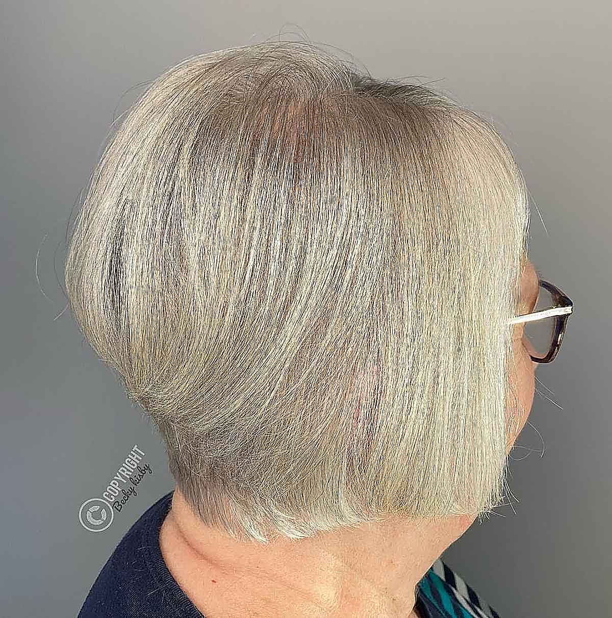 soft graduated bob for older women over 60 with fine hair