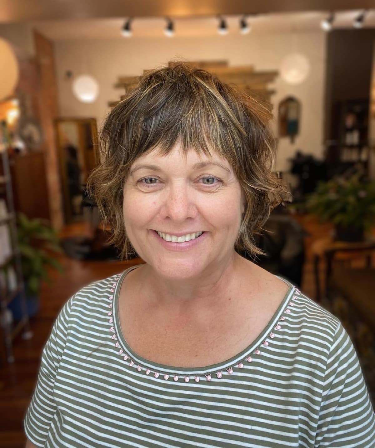 super short shaggy bob for 60 plus women with fine hair