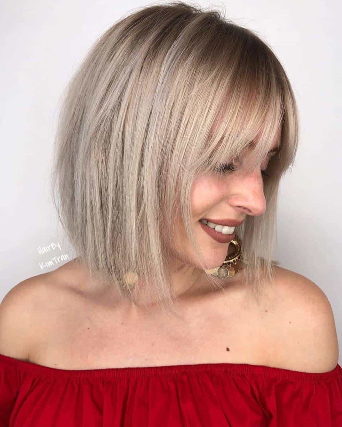 tapered bob with long bangs 1