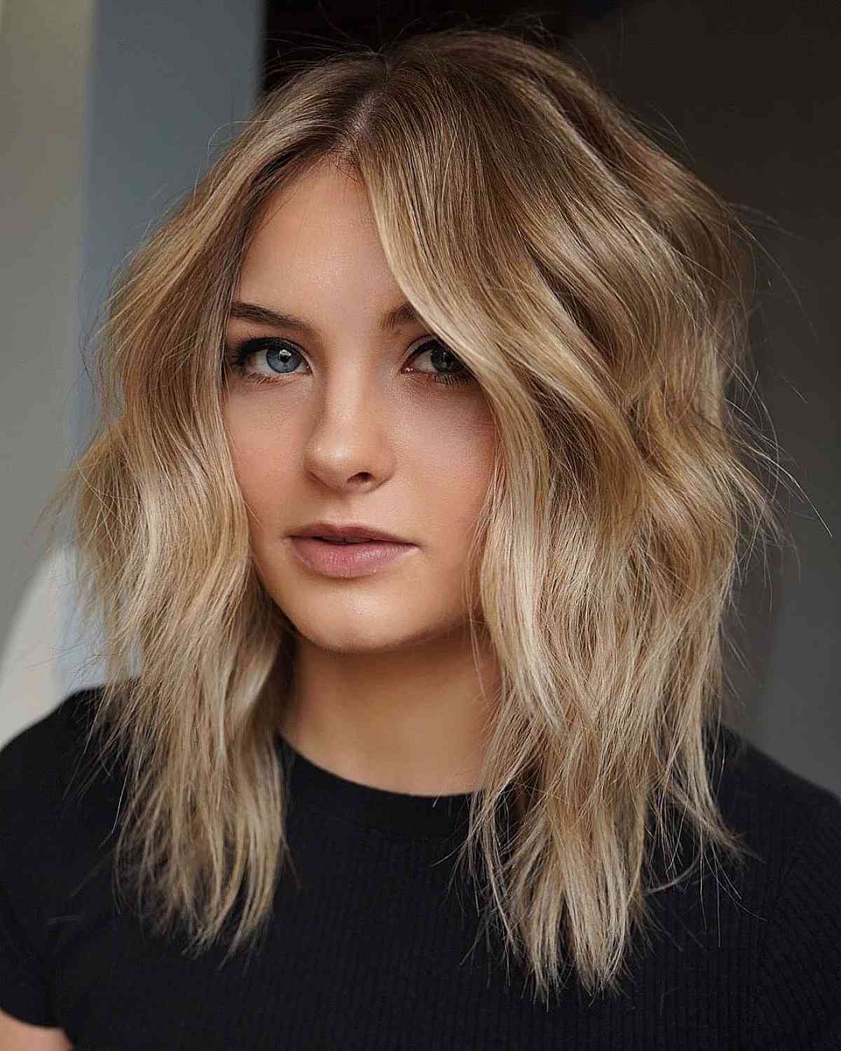 textured lob haircut