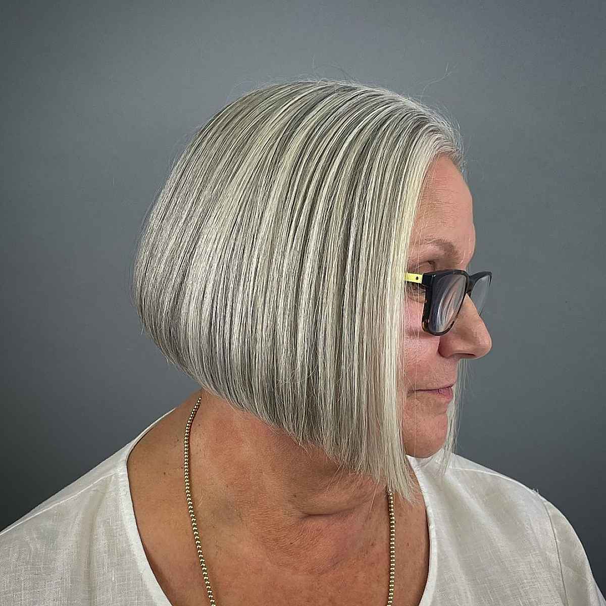 the a line bob with graduation for women past their sixties