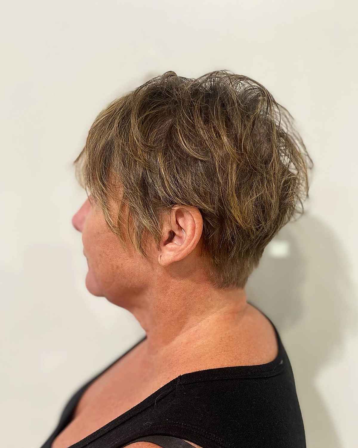 younger looking pixie cut for older 60 year olds with thin hair