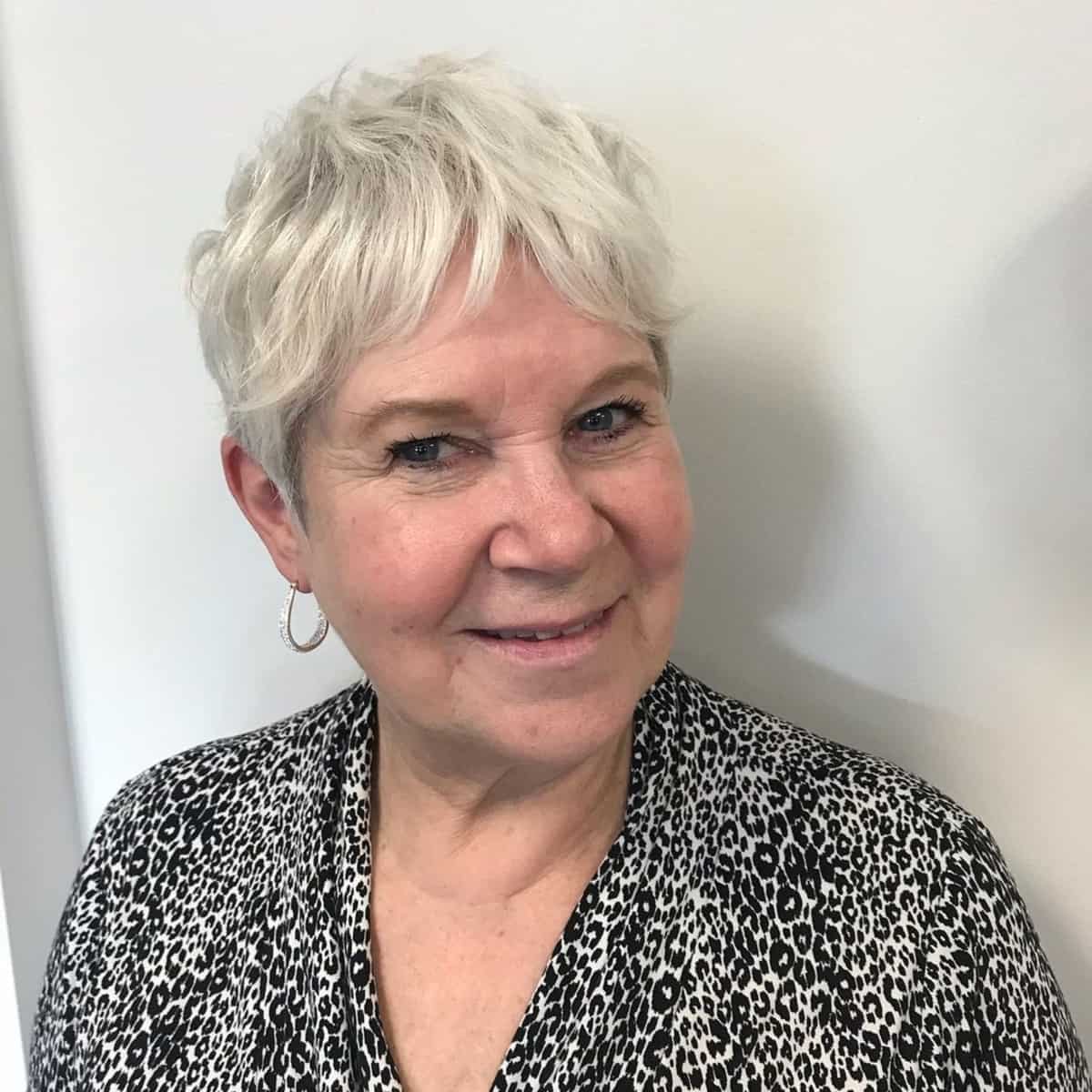 youthful shaggy pixie cut for women over 60