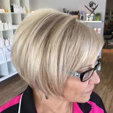 Angled Ash Blonde Cut