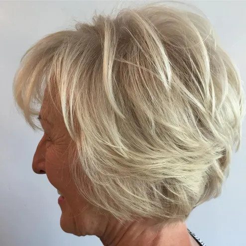 Ash Blonde Short Layered Hairstyle