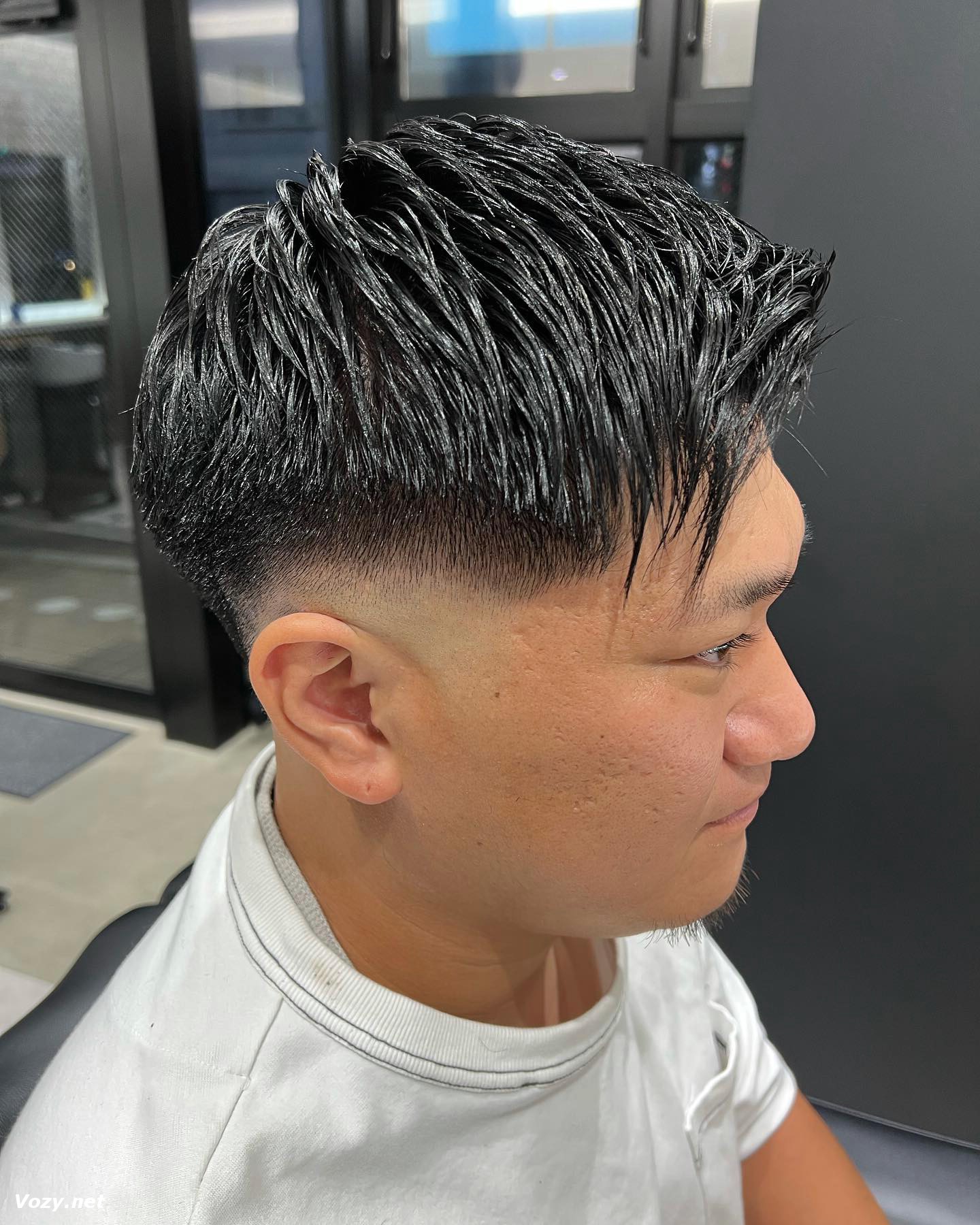 Black Hair Side Swept Look