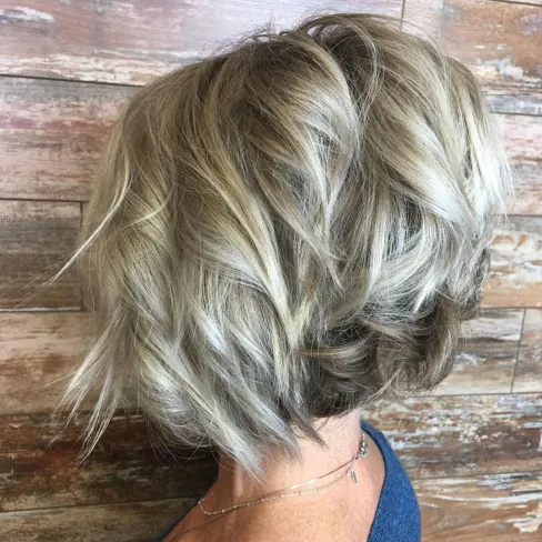 Blonde Balayage Bob with Angled Layers