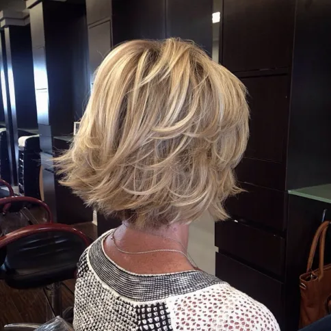 Blonde Bob with Flipped Layers