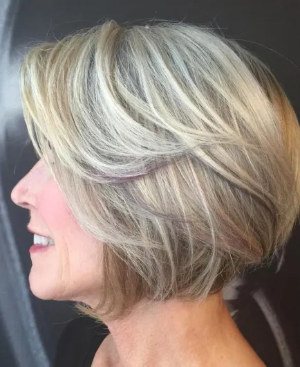 Blonde Bob with Smoky Violet Highlights