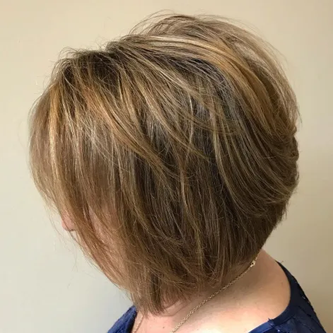 Bob with Wispy Layers and Golden Balayage