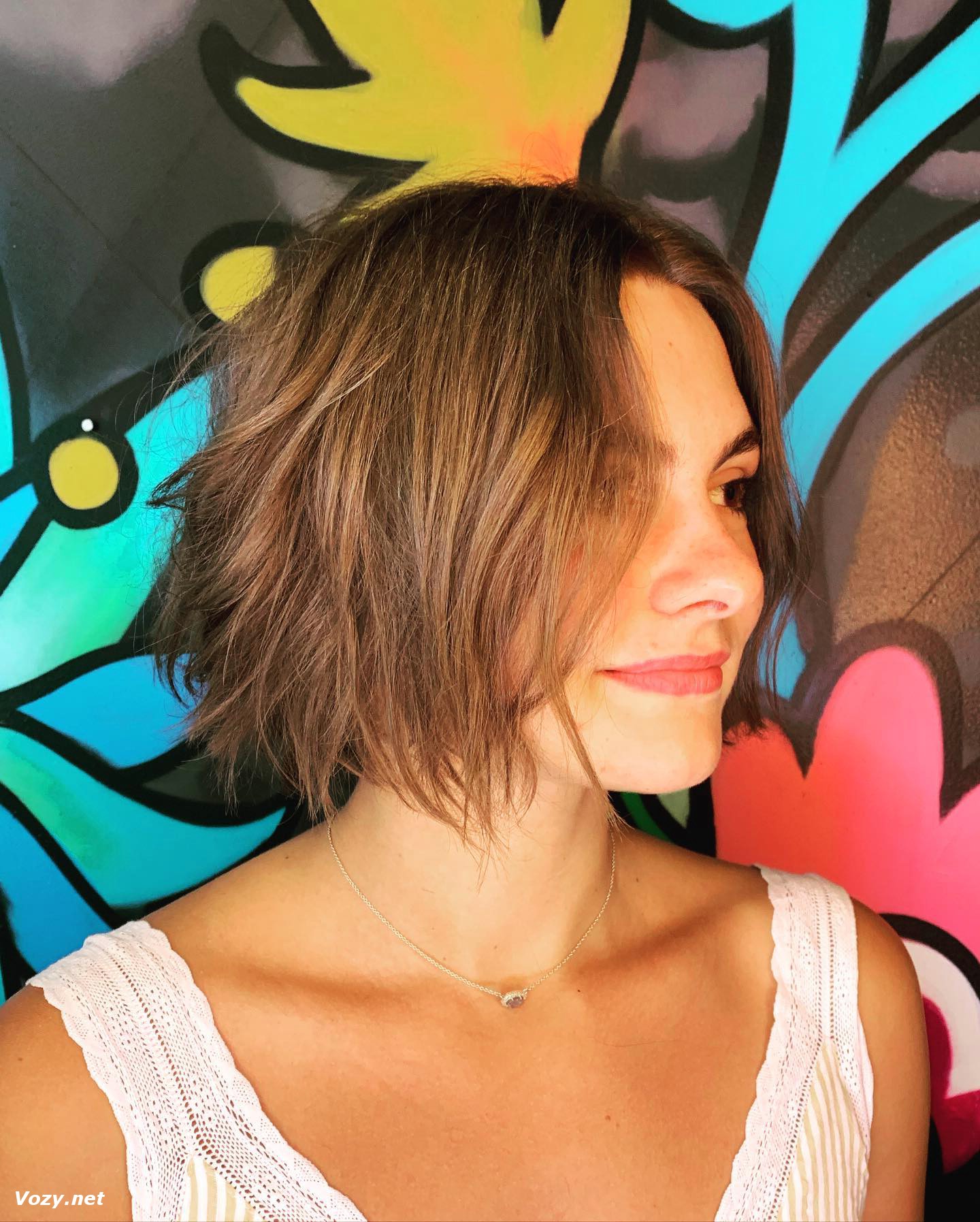Brown Razor Bob Cut
