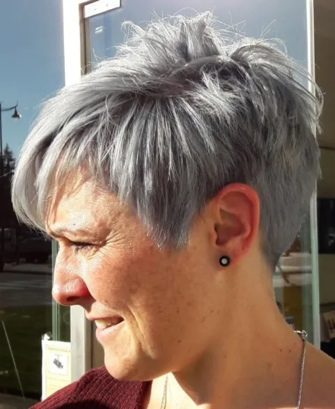 Choppy Gray Pixie