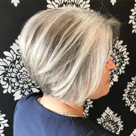 Classy Gray Inverted Bob